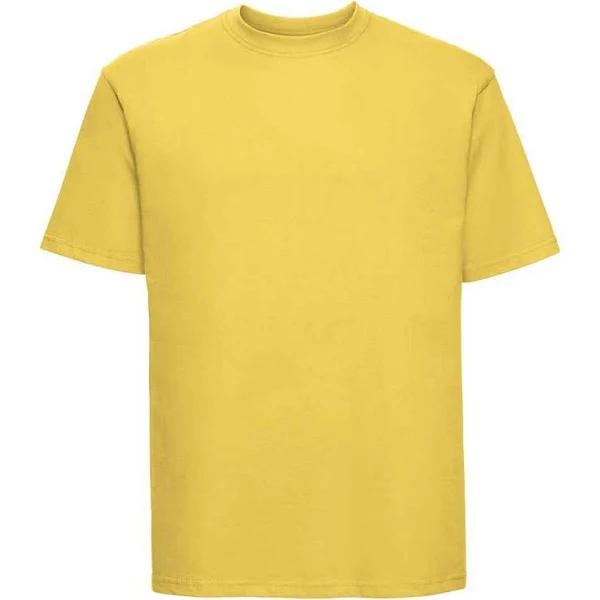 Russell Mens Ringspun Cotton Classic T-Shirt (Yellow) (XXL)