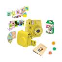 FUJIFILM INSTAX Mini 9 Instant Film Camera Yellow with Clear Accents, Analog Cameras, AA