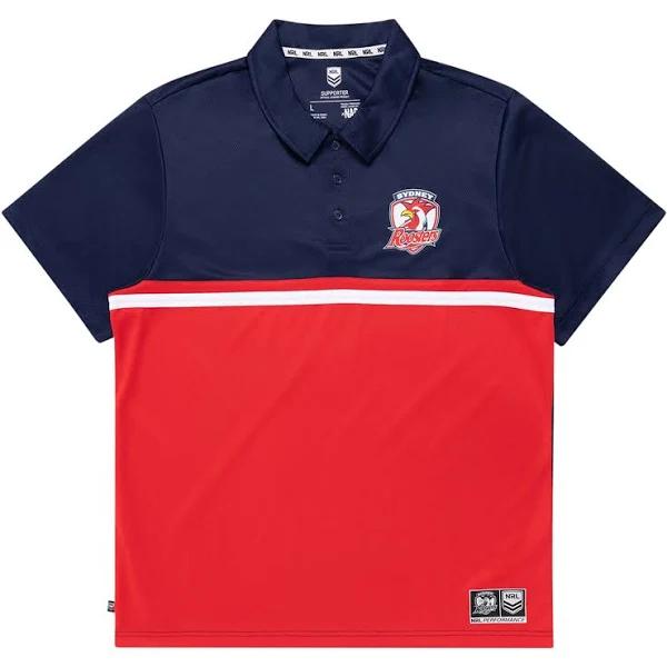 NRL Stripe Performance Polo Shirt - Sydney Roosters - Mens 2XL