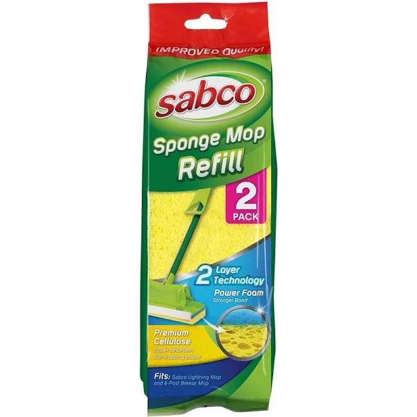 Sabco Sponge Mop Twin Refill 2 Pack