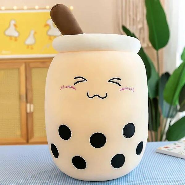 Boba Plush 9.8inch Kawaii Plushies Bubble Tea Cute Pillow Soft Brown Milk Tea Stuffed Animal For Kids/girls/boys Red