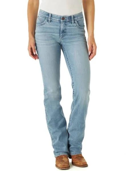 Wrangler Women's Premium Patch Mae Boot Cut Jean-Sits Above Hip