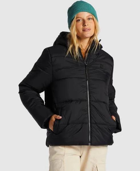 Billabong Women's Transport Puffer Jacket - Black- Size L/12