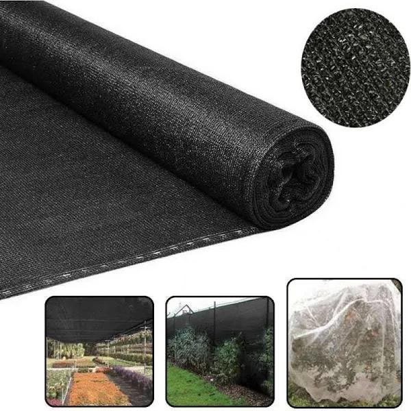 Elora Shadecloth 1.83x10m Black 90% UV Screen Sail Shade Cloth Mesh Roll Net Garden Outdoor