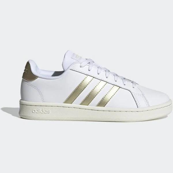 Adidas Grand Court Trainers - Womens - White/Gold