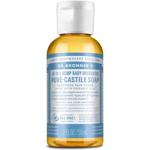 Dr Bronner's Baby Unscented Pure-Castile Soap Liquid 59 ml