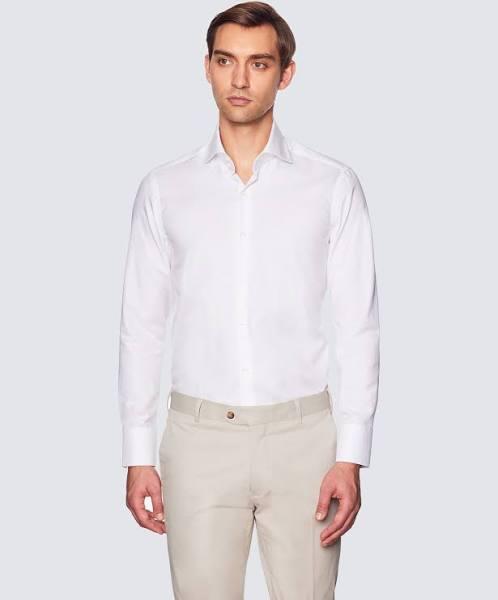 Hawes & Curtis Men's White Poplin Relaxed Slim Fit Shirt