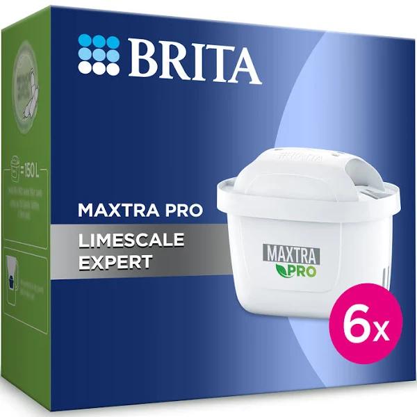 Brita Maxtra Pro Limescale Expert Water Filter Cartridge 6 Pack - Original Brita Refill For Ultimate Appliance Protection, Reducing Impurities,