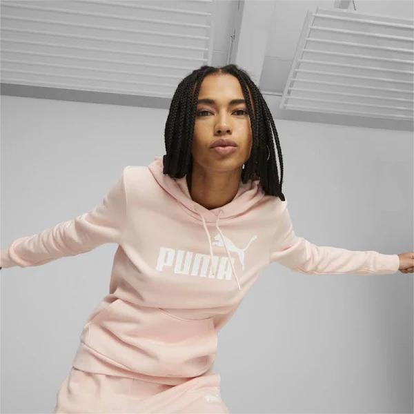 Essentials Logo fl Women's Hoodie in Rose Dust, Size Medium, Cotton by Puma