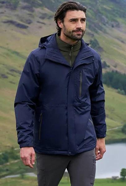 Mountain Warehouse Blue Bracken Extreme Mens Waterproof 3 in 1 Jacket