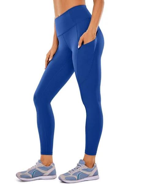 CRZ Yoga Women's Naked Feeling High Waist Tummy Control Stretchy Sport Running Leggings with Out Pocket-25 Inches