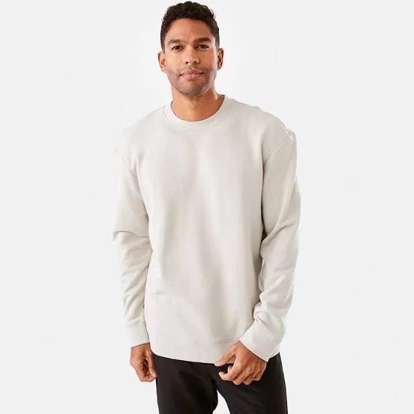 Kmart Active Men Terry Crew Neck Top - Sil Beige Size: L