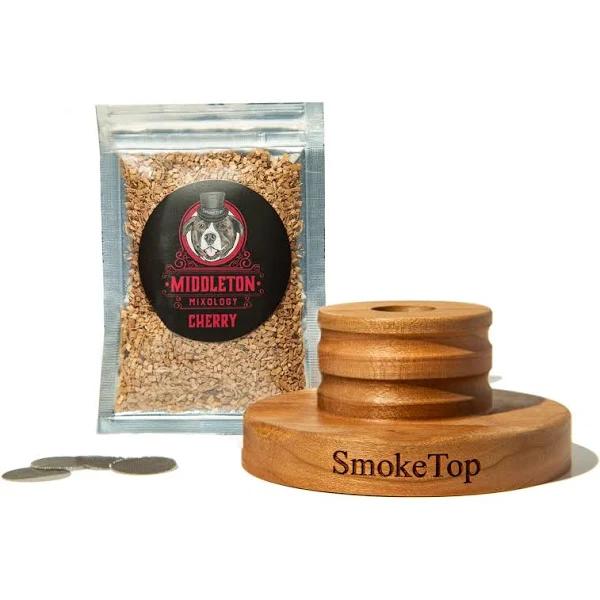 SmokeTop Cocktail Smoker Kit - Old Fashioned Chimney Drink Smoker for Cocktails, Whiskey, & Bourbon - by Middleton Mixology (Cherry)