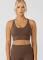 Lorna Jane Womens Lotus Longline Sports Bra Chocolate S