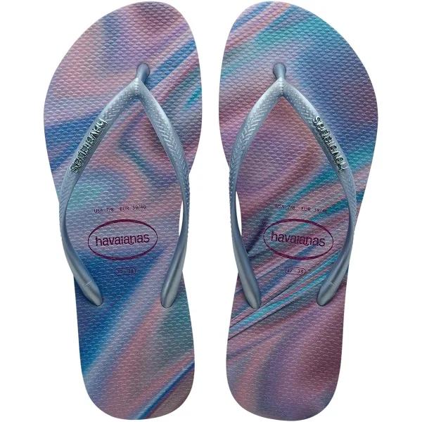 Slim Metal Logo Iridescent Thongs Quiet Lilac / 41-42