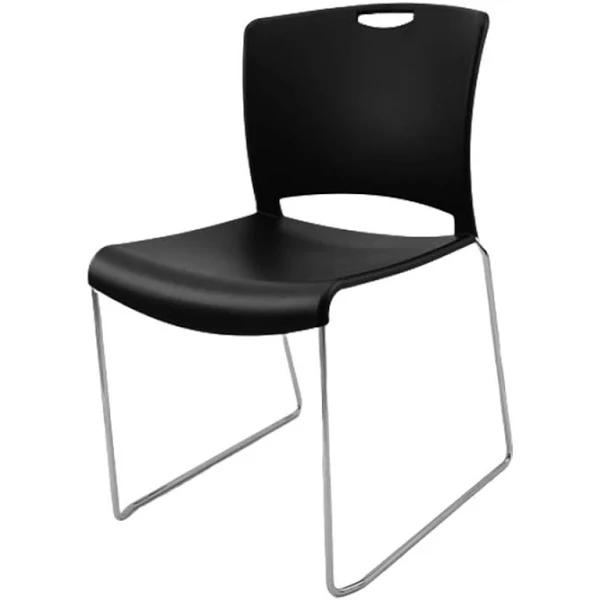 Unix Starlight Jet Black AFRDI Stacking Visitor School Cafe Chair