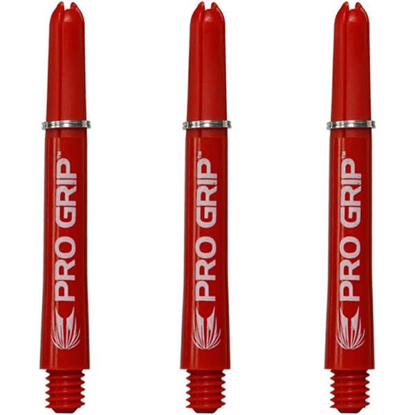 Target Pro Grip Red Nylon Dart Shafts Stems Set 3 Solid Colour