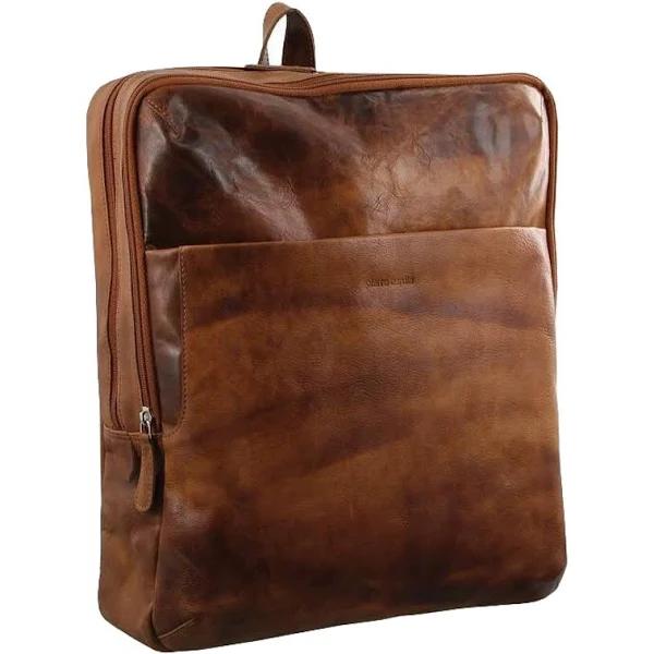 Pierre Cardin Rustic Leather Backpack - Cognac