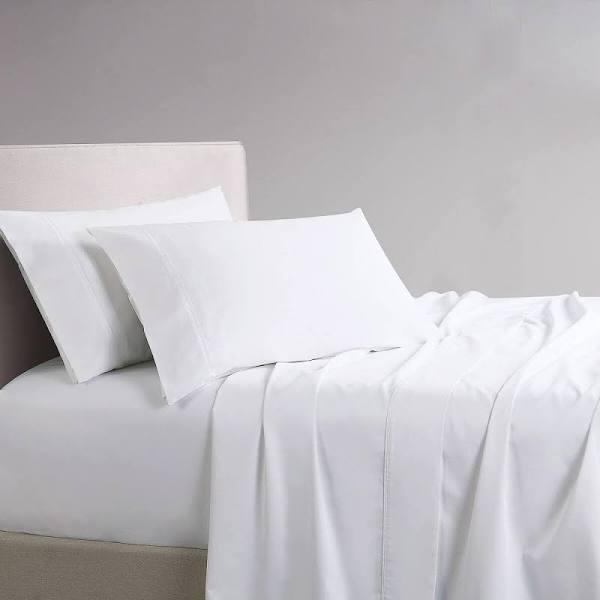 1000TC Cotton Rich Sheet Set White Queen - AfterPay & zipPay Available