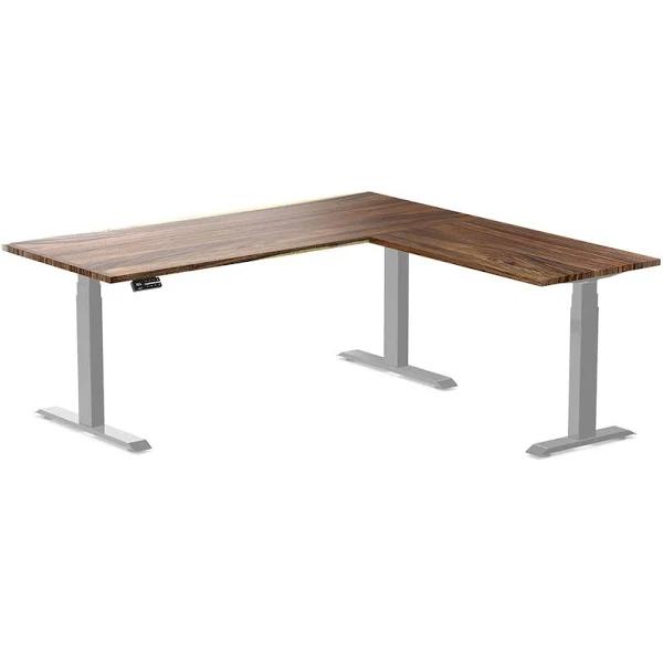 Desky Hardwood L-Shape Sit Stand Desk Saman / 1800x750x1750x600mm