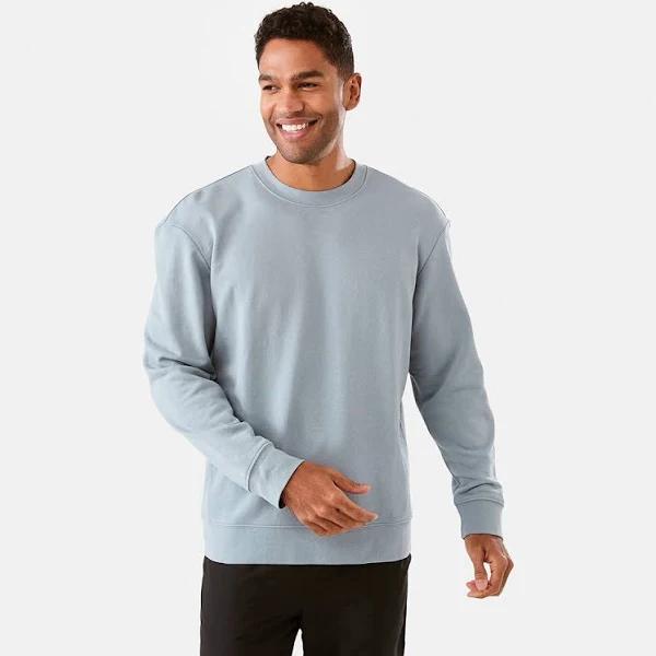 Kmart Active Men Terry Crew Neck Top - Nickelgrey Size: L