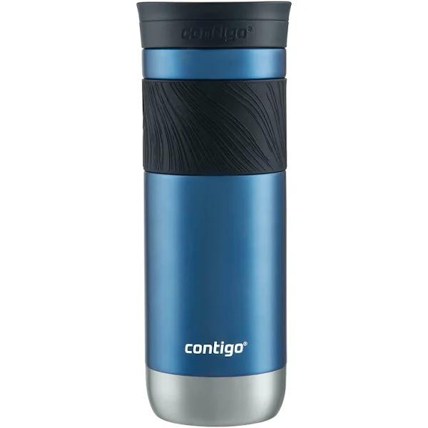 Contigo Snapseal Insulated Stainless Steel Travel Mug with Grip, 20 oz, Blue Corn