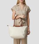 Longchamp - large Le Pliage shoulder bag - women - Polyamide - One Size - Neutrals