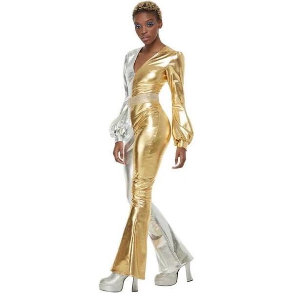 70s Super Chic Costume Gold & Silver XS