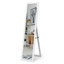 Giantex Full-length Mirror Freestanding Makeup Mirror Wall Mounted Vanity Mirror Wooden Frame, White