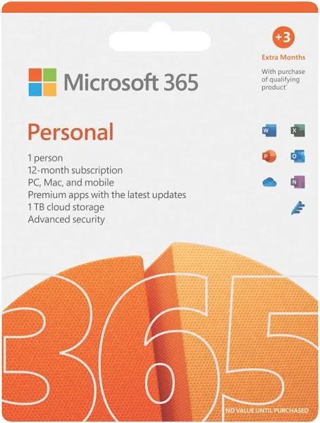 Microsoft 365 Personal Digital Download - 12 Months Subscription