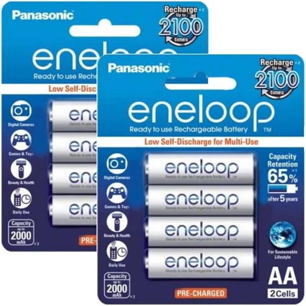 Panasonic Eneloop Rechargeable AA Batteries 8 Pack (8 Pk)