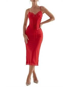 David Jones House of CB Salma Dress in Red, Size M+