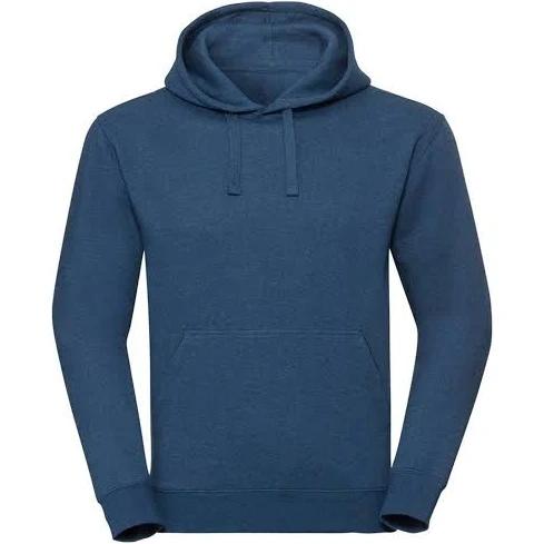 Russell Mens Authentic Melange Hoodie Ocean Melange 3XL Cotton Polyester Viscose Mens Hoodie