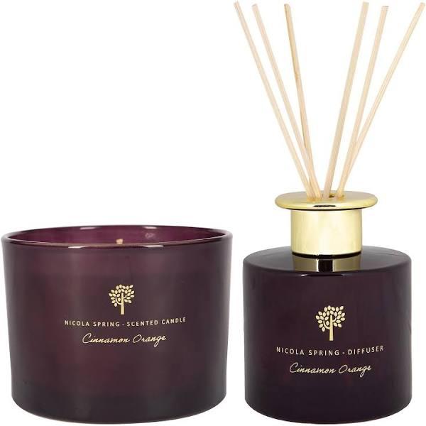 Nicola Spring Scented Candle and Diffuser Set - 350g - Cinnamon Orange