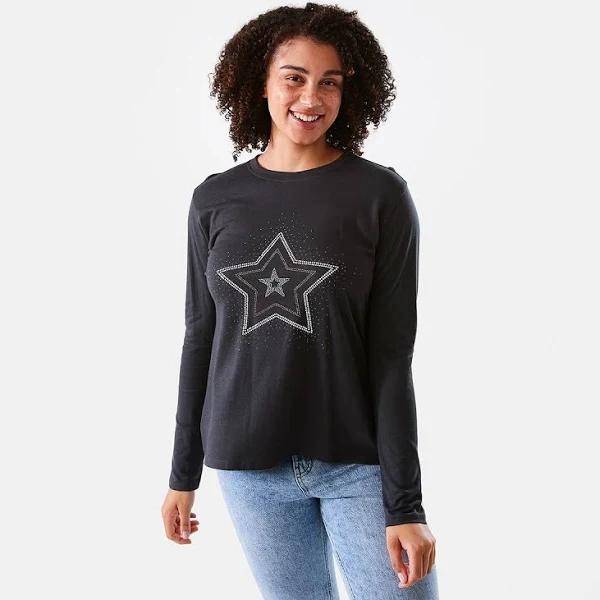 Kmart Long Sleeve Swing Print T-Shirt - Stud Star Size: 12