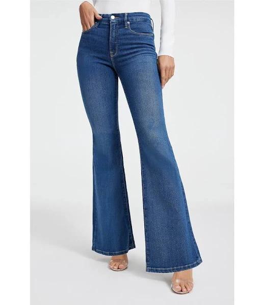 Good American Good Legs High-Rise Flare Jeans by Good American in Blue