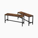 VASAGLE Set of 2 Industrial Style Rustic Brown Table Benches with Durable Metal Frame