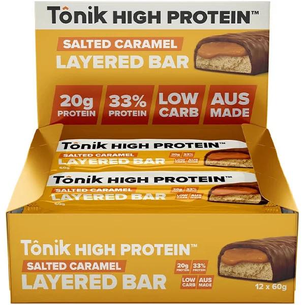 Tonik High Protein Bar Box of 12 / Salted Caramel