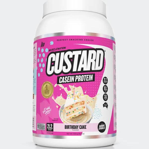 Muscle Nation Custard Casein Protein - Birthday Cake - 25 Serves