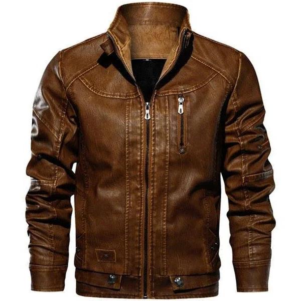 Benedict Mens Leather Jacket Brown / XL