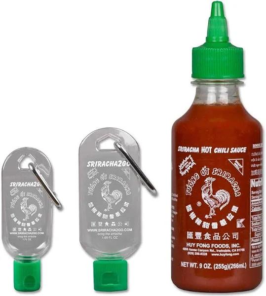 Sriracha Keychain Gift Pack: 9 Ounce Sriracha + 1 Ounce Keychain + 1.7