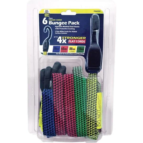 Gripwell 6 Pack Flat Bungee Strap