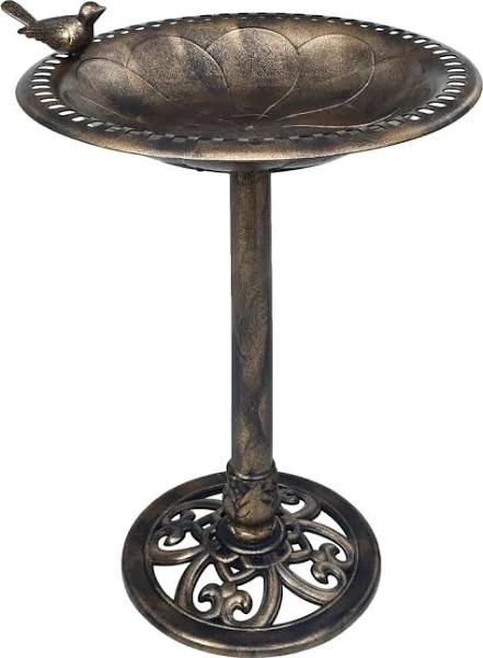 vidaXL - Garden Bird Bath Plastic - Bronze