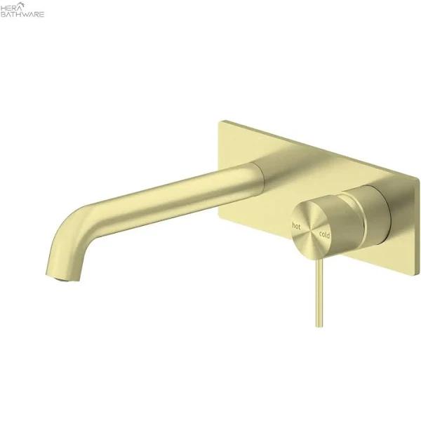 Nero Mecca Wall Basin/Bath Mixer 120mm Brushed Gold NR221910A120BG