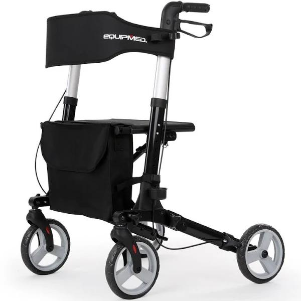 EQUIPMED Rollator Walking Frame Walker Foldable Seat Aluminium Mobility Aid