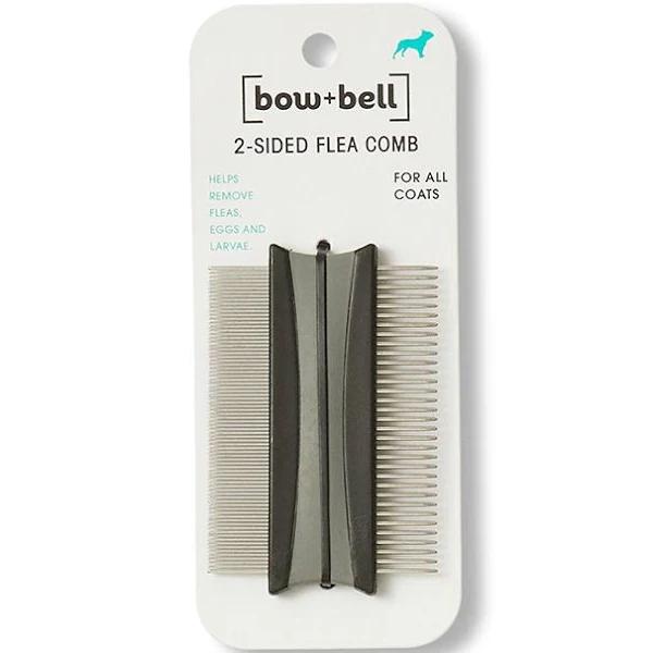 Bow + Bell Dog Flea Comb Double Sided