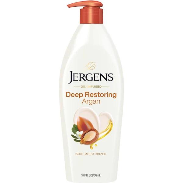 Jergens, Deep Restoring Argan Moisturizer, Oil-Infused, 496 ml