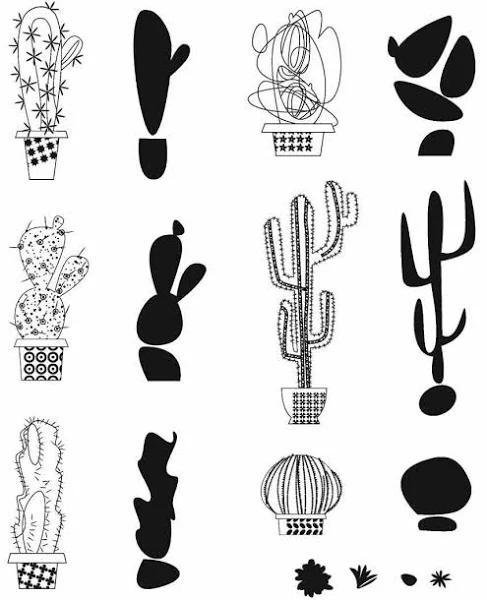 Tim Holtz Cling Stamps 7"X8.5" Mod Cactus