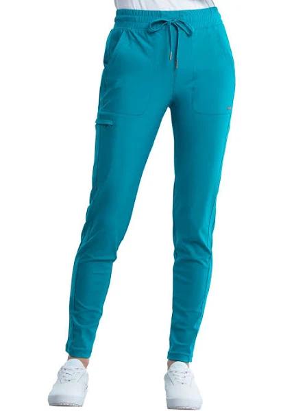 Form by Cherokee Scrubs Tapered Leg Pant Teal Blue / L