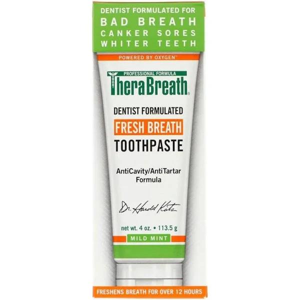 TheraBreath Fresh Breath Toothpaste, Mild Mint - 4 oz tube